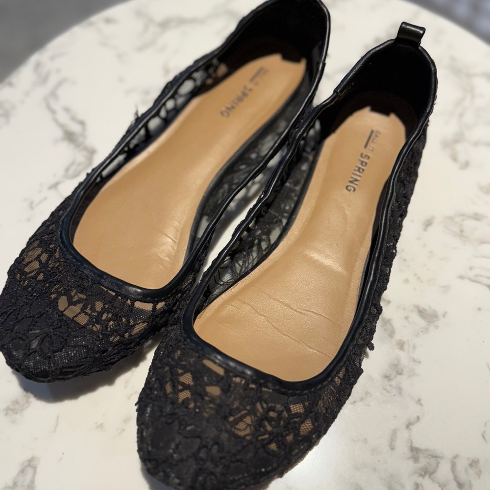 Call It Spring Black Lace Flats